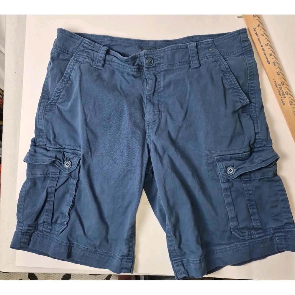 Roebuck and Co‎ Shorts Mens 38 Blue Khaki Cargo Utility Baggy Flap Pockets